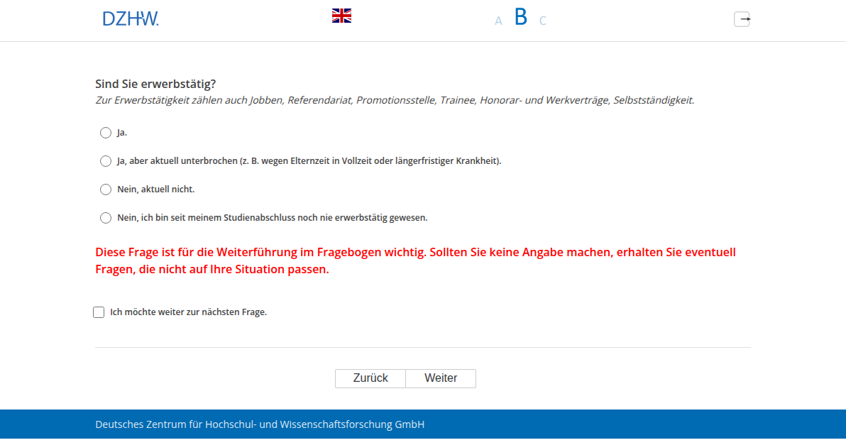 Sind Sie erwerbstätig?