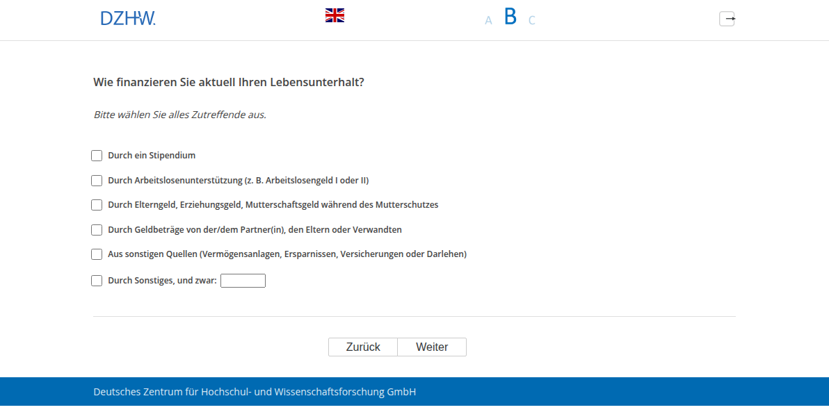 Wie finanzieren Sie aktuell Ihren Lebensunterhalt?
