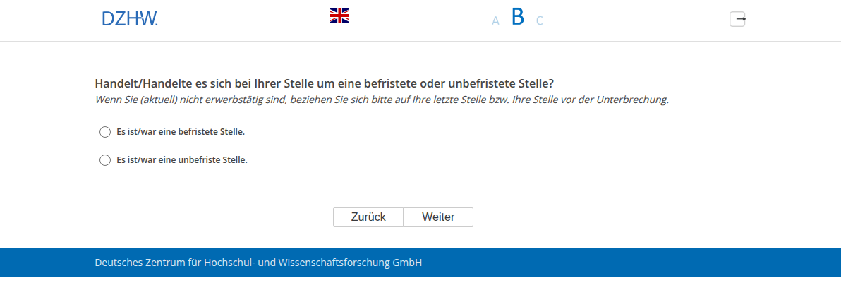 Handelt/Handelte es sich bei Ihrer Stelle um eine befristete oder unbefristete Stelle?