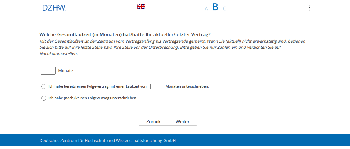 Welche Gesamtlaufzeit (in Monaten) hat/hatte Ihr aktueller/letzter Vertrag?