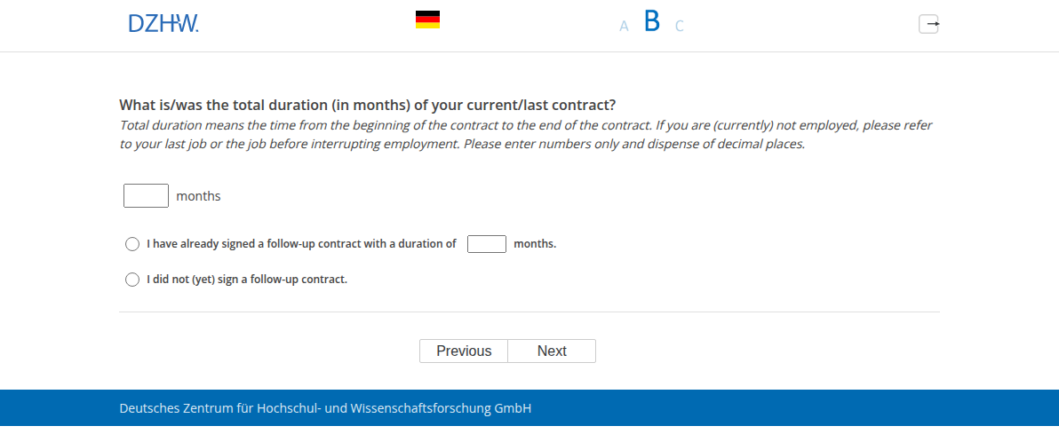 What is/was the total duration (in months) of your current/last contract?