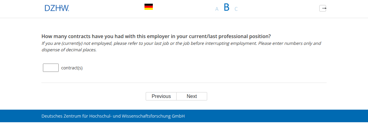 How many contracts have you had with this employer in your current/last professional position?