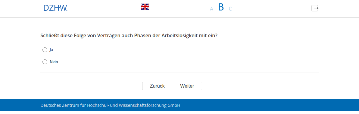 Schließt diese Folge von Verträgen auch Phasen der Arbeitslosigkeit mit ein?