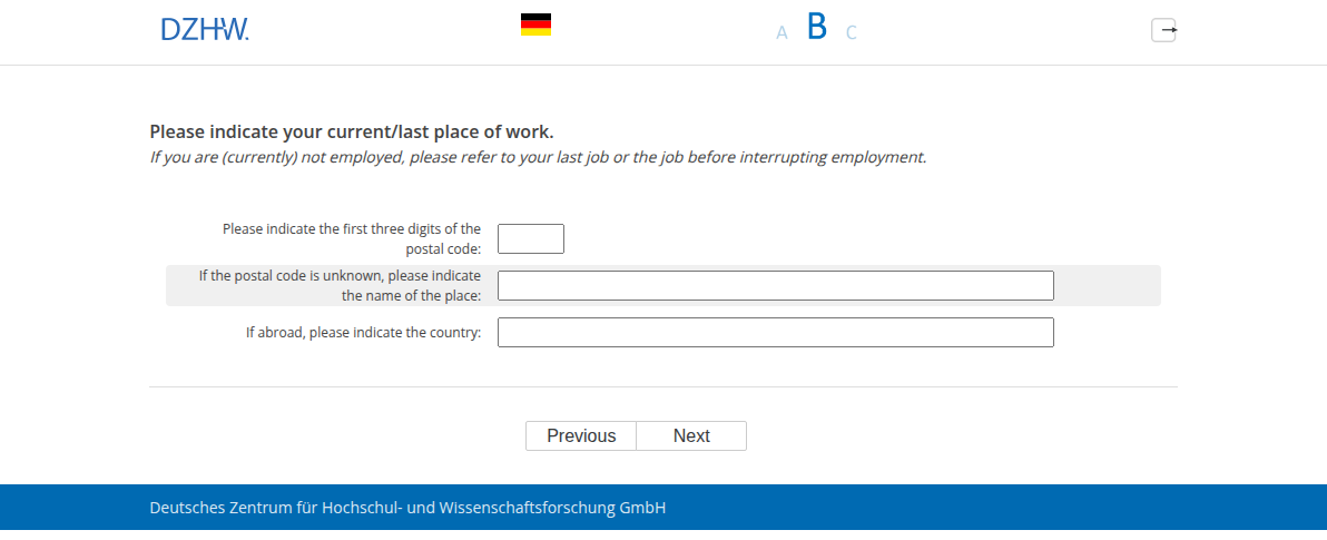 Please indicate your current/last place of work.