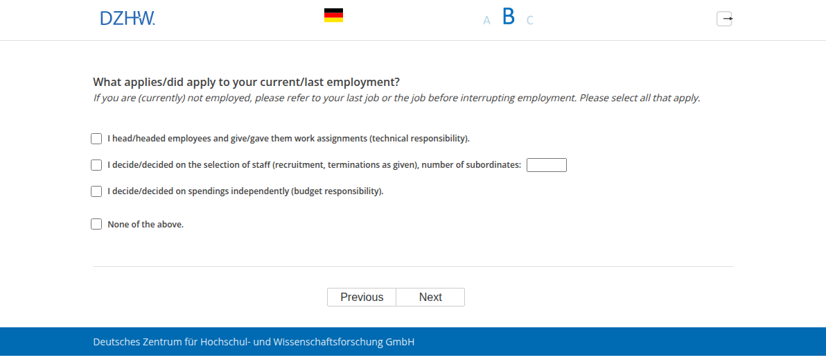 What applies/did apply to your current/last employment?