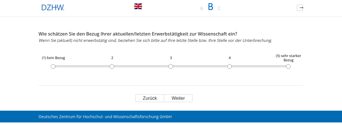 Wie schätzen Sie den Bezug Ihrer aktuellen/letzten Erwerbstätigkeit zur Wissenschaft ein?