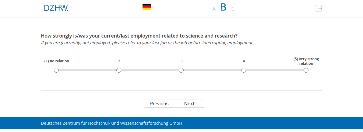 How strongly is/was your current/last employment related to science and research?