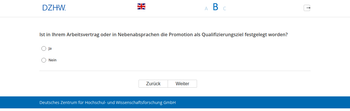 Ist in Ihrem Arbeitsvertrag oder in Nebenabsprachen die Promotion als Qualifizierungsziel festgelegt worden?