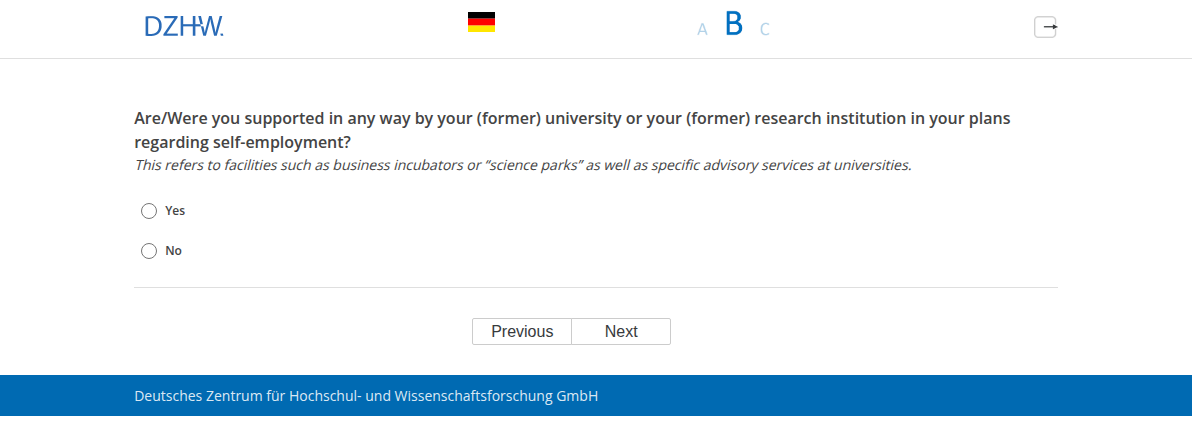 Are/Were you supported in any way by your (former) university or your (former) research institution in your plans regarding self-employment?