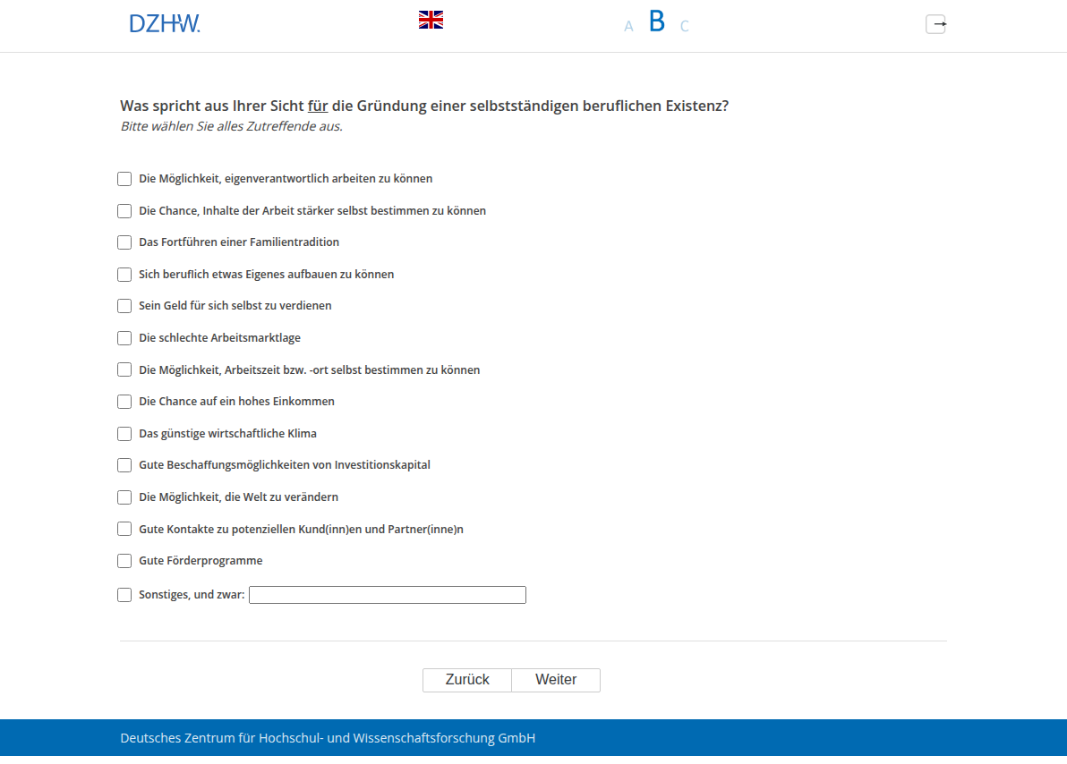 Was spricht aus Ihrer Sicht für die Gründung einer selbstständigen beruflichen Existenz?