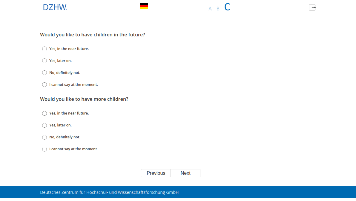 Would you like to have children in the future? , Would you like to have more children?