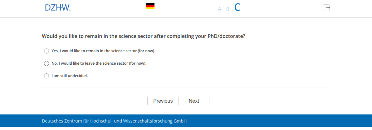 Would you like to remain in the science sector after completing your PhD/doctorate?