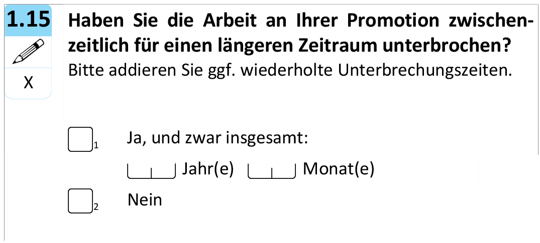 Haben Sie die Arbeit an Ihrer Promotion zwischenzeitlich für einen längeren Zeitraum unterbrochen?