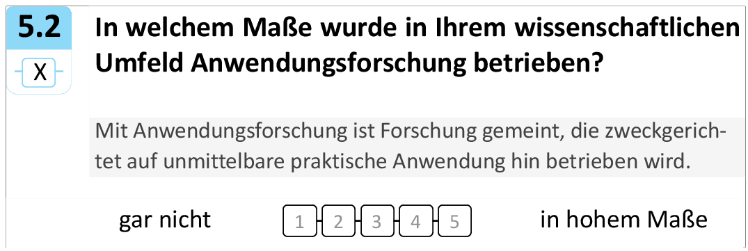 In welchem Maße wurde in Ihrem wissenschaftlichen Umfeld Anwendungsforschung betrieben?