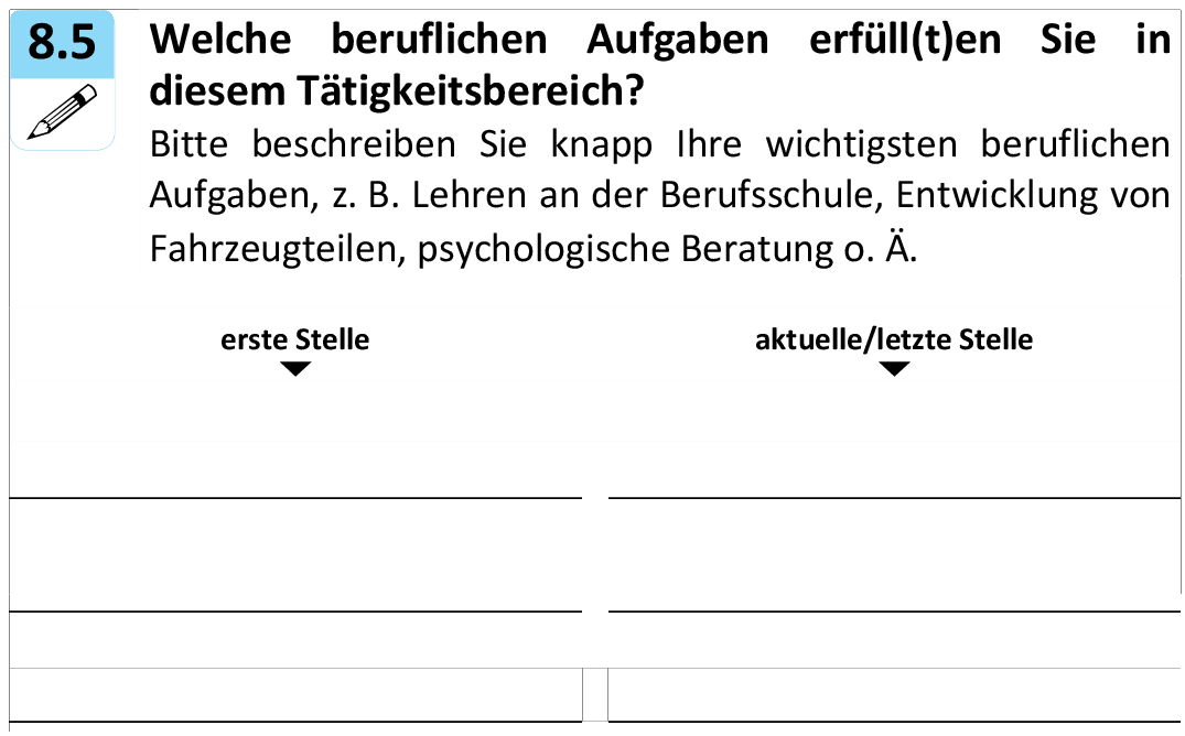Welche beruflichen Aufgaben erfüll(t)en Sie in
diesem Tätigkeitsbereich?