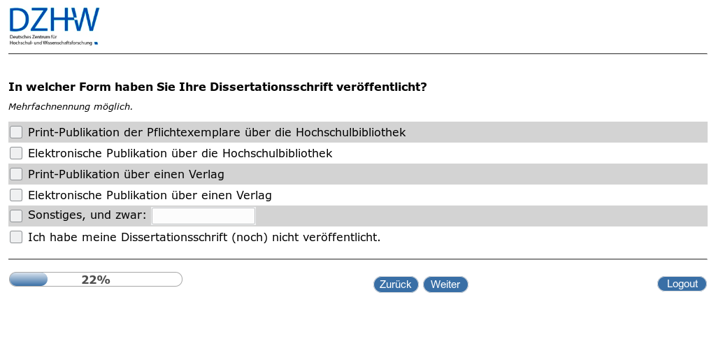 In welcher Form haben Sie Ihre Dissertationsschrift veröffentlicht?