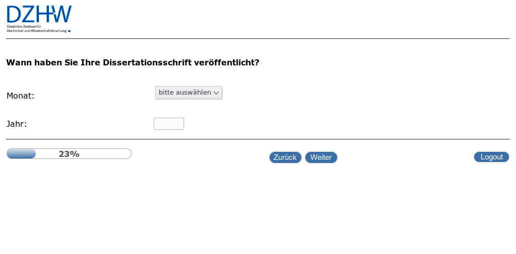 Wann haben Sie Ihre Dissertationsschrift veröffentlicht?