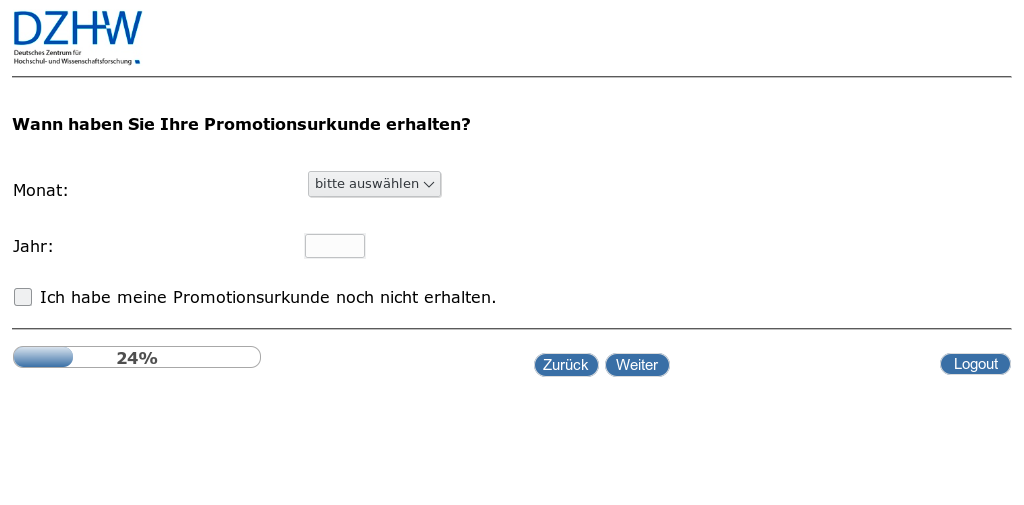 Wann haben Sie Ihre Promotionsurkunde erhalten?