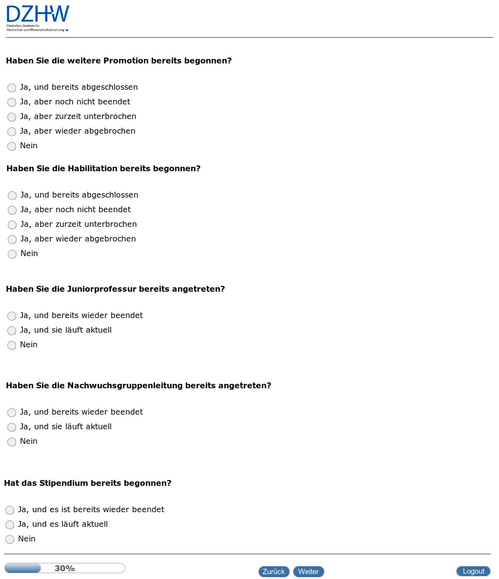 Haben Sie die ... bereits begonnen/angetreten?