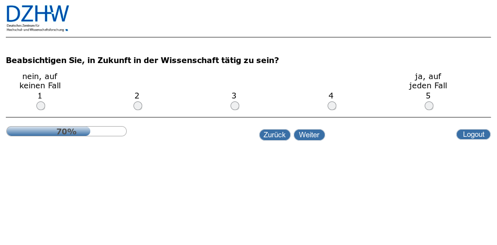Beabsichtigen Sie, in Zukunft in der Wissenschaft tätig zu sein?
