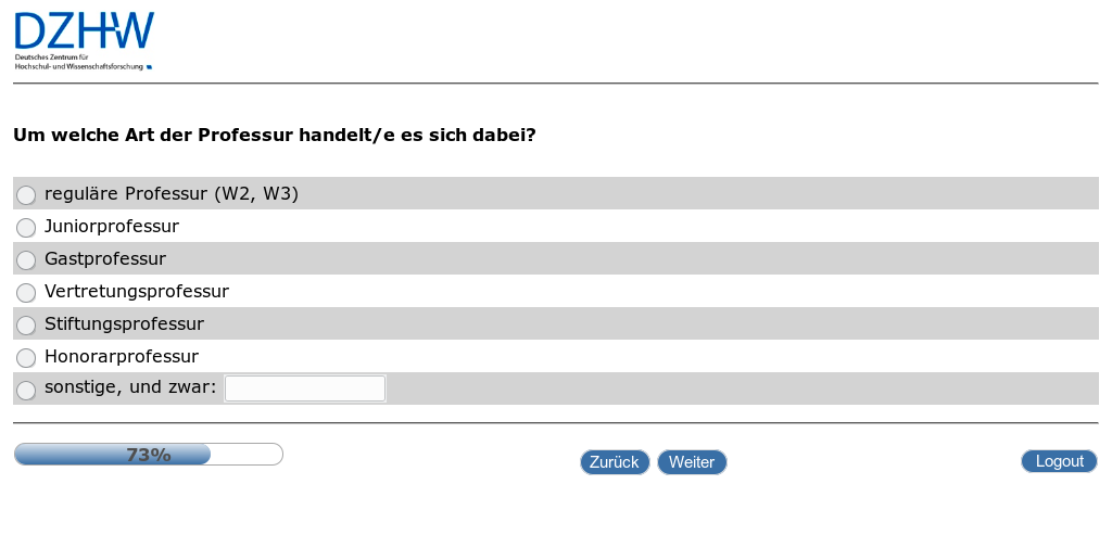 Um welche Art der Professur handelt/e es sich dabei?