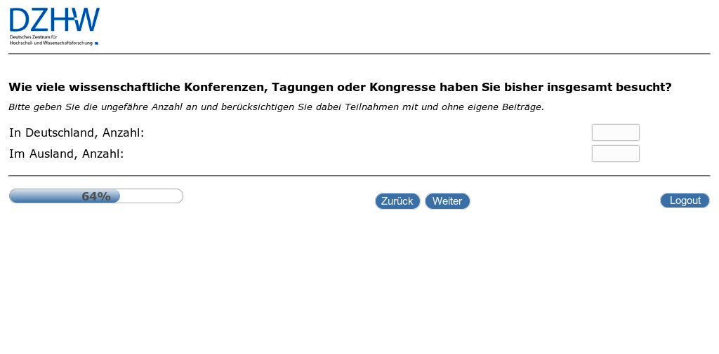 Wie viele wissenschaftliche Konferenzen, Tagungen oder Kongresse haben Sie bisher insgesamt besucht?