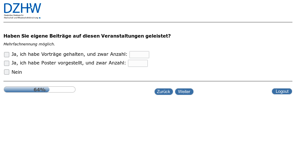 Haben Sie eigene Beiträge auf diesen Veranstaltungen geleistet?