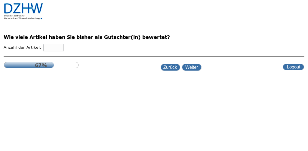 Wie viele Artikel haben Sie bisher als Gutachter(in) bewertet?