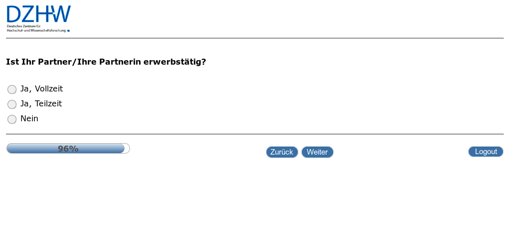 Ist Ihr Partner/Ihre Partnerin erwerbstätig?