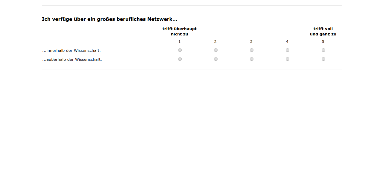 Ich verfüge über ein großes berufliches Netzwerk...