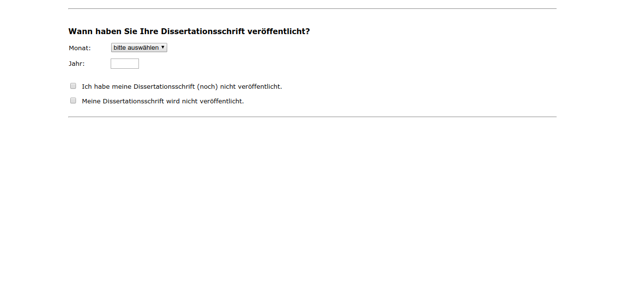 Wann haben Sie Ihre Dissertationsschrift veröffentlicht?