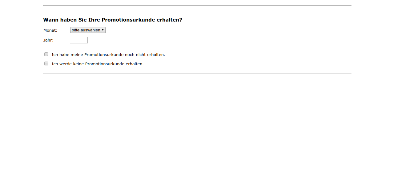 Wann haben Sie Ihre Promotionsurkunde erhalten?