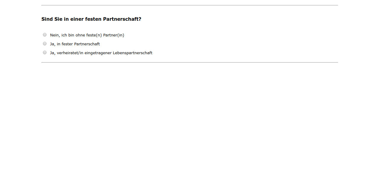 Sind Sie in einer festen Partnerschaft?
