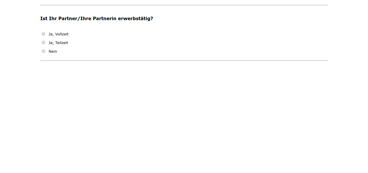 Ist Ihr Partner/Ihre Partnerin erwerbstätig?