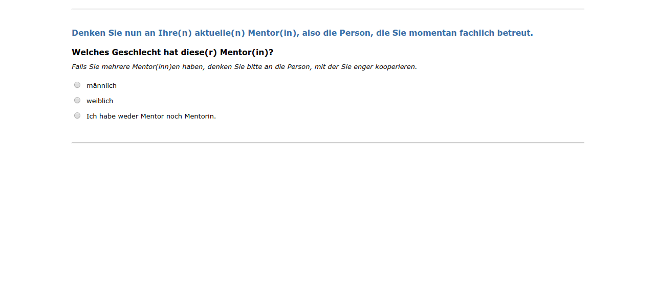 Welches Geschlecht hat diese(r) Mentor(in)?