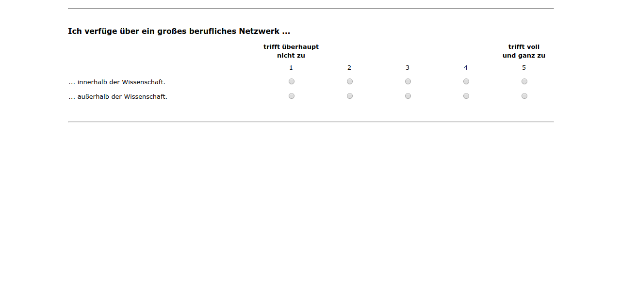 Ich verfüge über ein großes berufliches Netzwerk ...