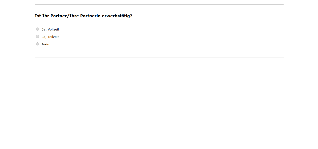 Ist Ihr Partner/Ihre Partnerin erwerbstätig?