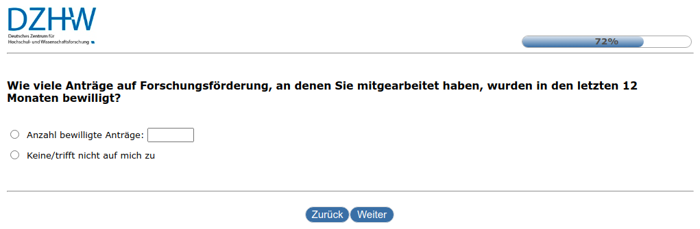 Wie viele Anträge auf Forschungsförderung, an denen Sie mitgearbeitet haben, wurden in den letzten 12 Monaten bewilligt?