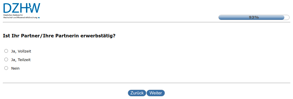 Ist Ihr Partner/Ihre Partnerin erwerbstätig?