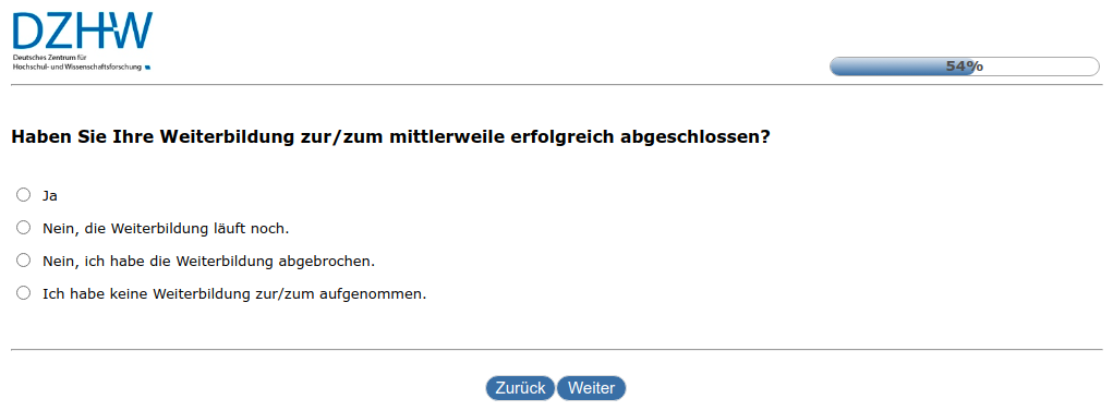 Haben Sie Ihre Weiterbildung zur/zum #{zofar.labelOf(PRELOADpre_weitbildarttxt)} mittlerweile erfolgreich abgeschlossen?