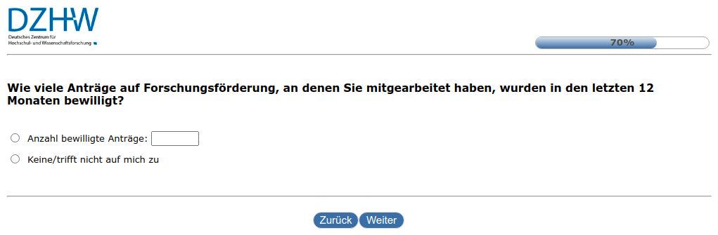 Wie viele Anträge auf Forschungsförderung, an denen Sie mitgearbeitet haben, wurden in den letzten 12 Monaten bewilligt?