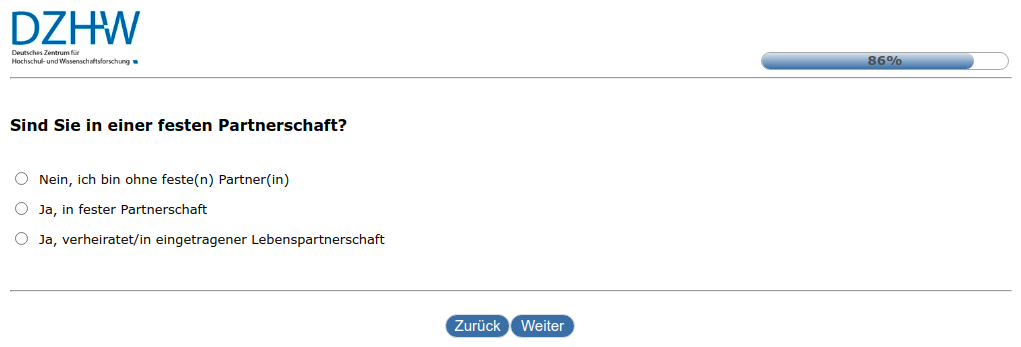 Sind Sie in einer festen Partnerschaft?