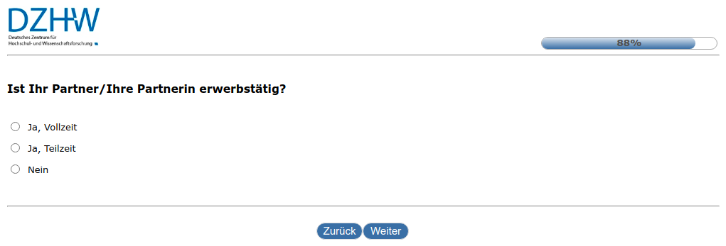 Ist Ihr Partner/Ihre Partnerin erwerbstätig?