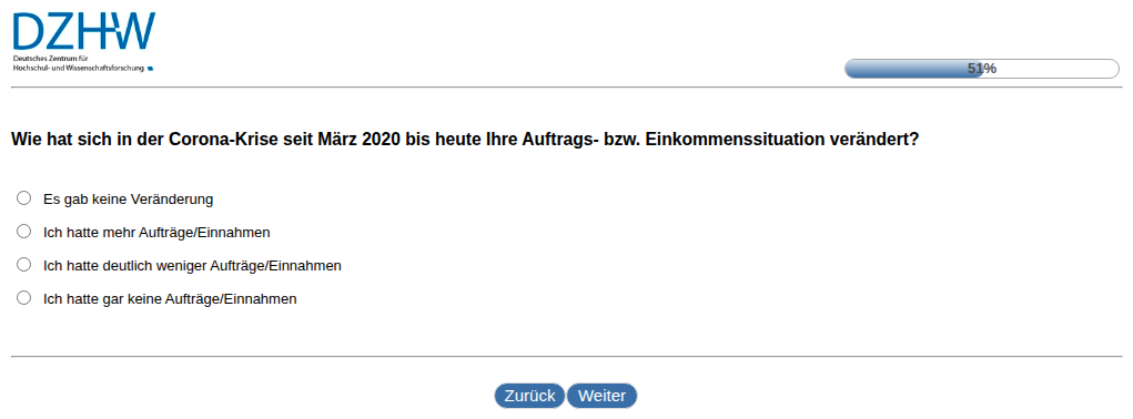 Wie hat sich in der Corona-Krise seit März 2020 bis heute Ihre Auftrags- bzw. Einkommenssituation verändert?