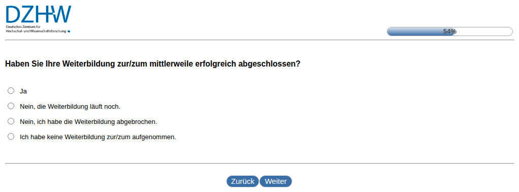 Haben Sie Ihre Weiterbildung zur/zum #{zofar.labelOf(PRELOADpre_weitbildarttxt)} mittlerweile erfolgreich abgeschlossen?