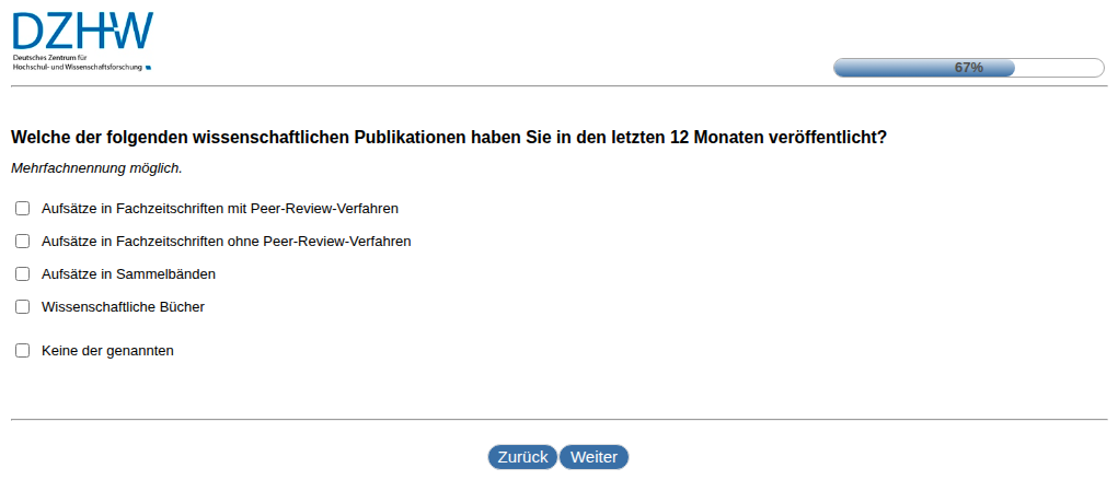 Welche der folgenden wissenschaftlichen Publikationen haben Sie in den letzten 12 Monaten veröffentlicht?