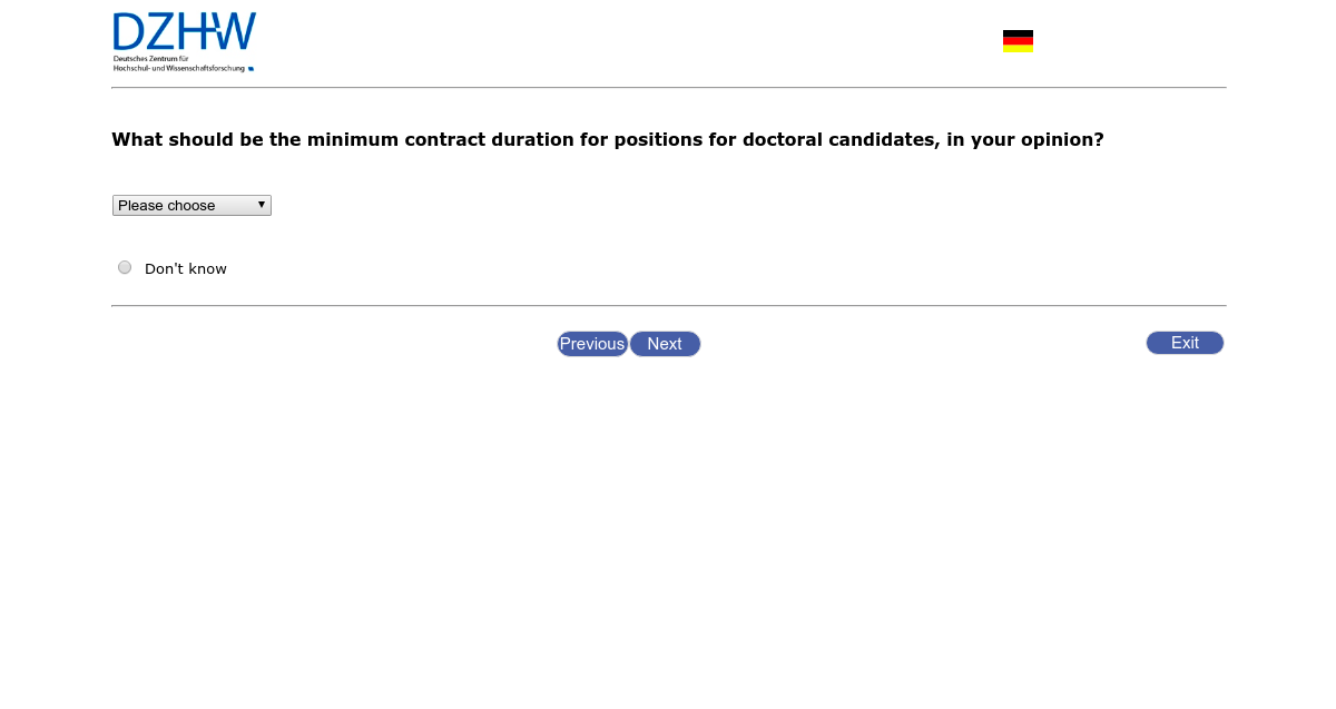 What should be the minimum contract duration for positions for doctoral candidates, in your opinion?