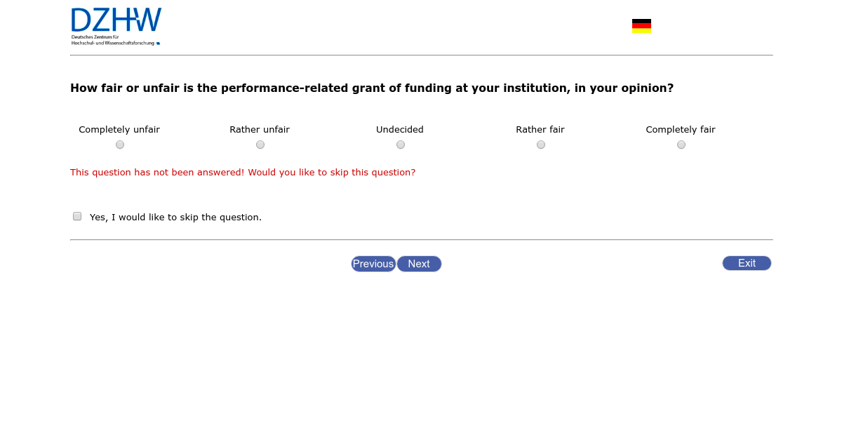How fair or unfair is the performance-related grant of funding at your institution, in your opinion?