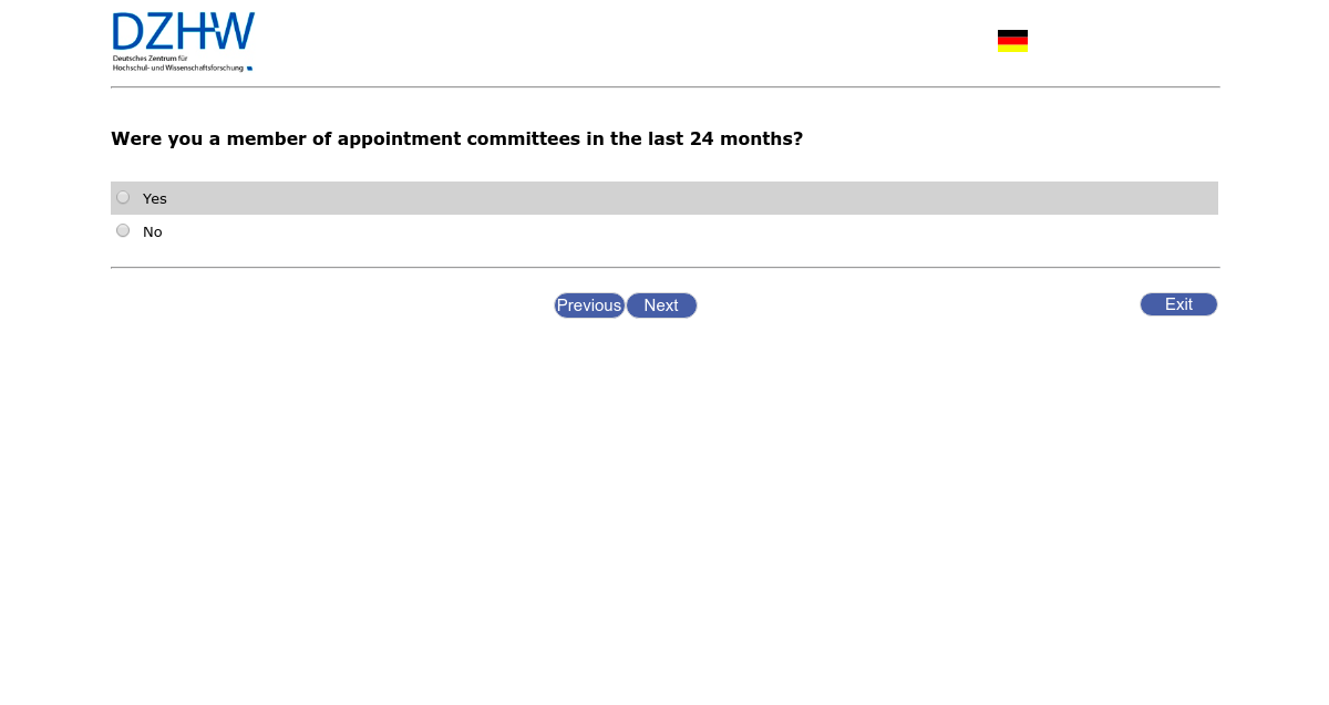 Were you a member of appointment committees in the last 24 months?