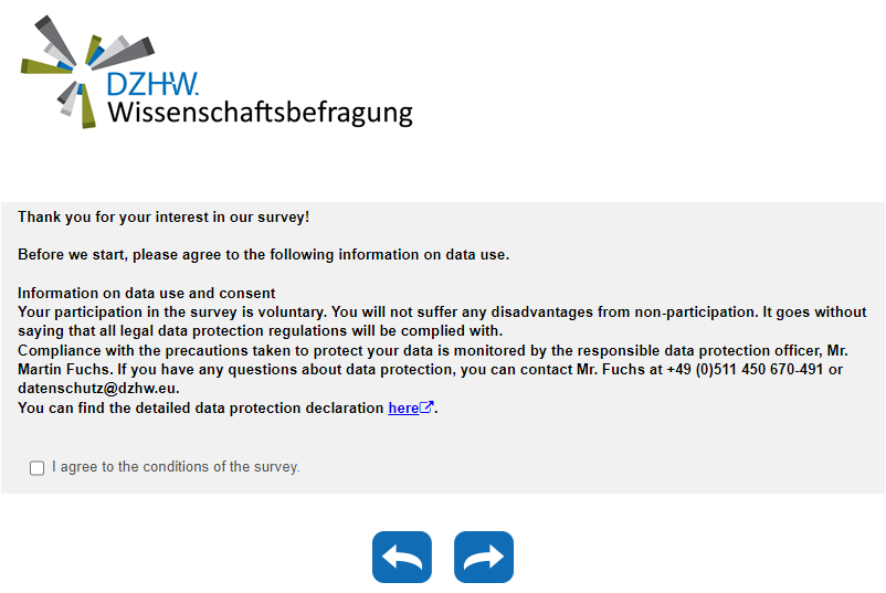 Before we start, please agree to the following information on data use.